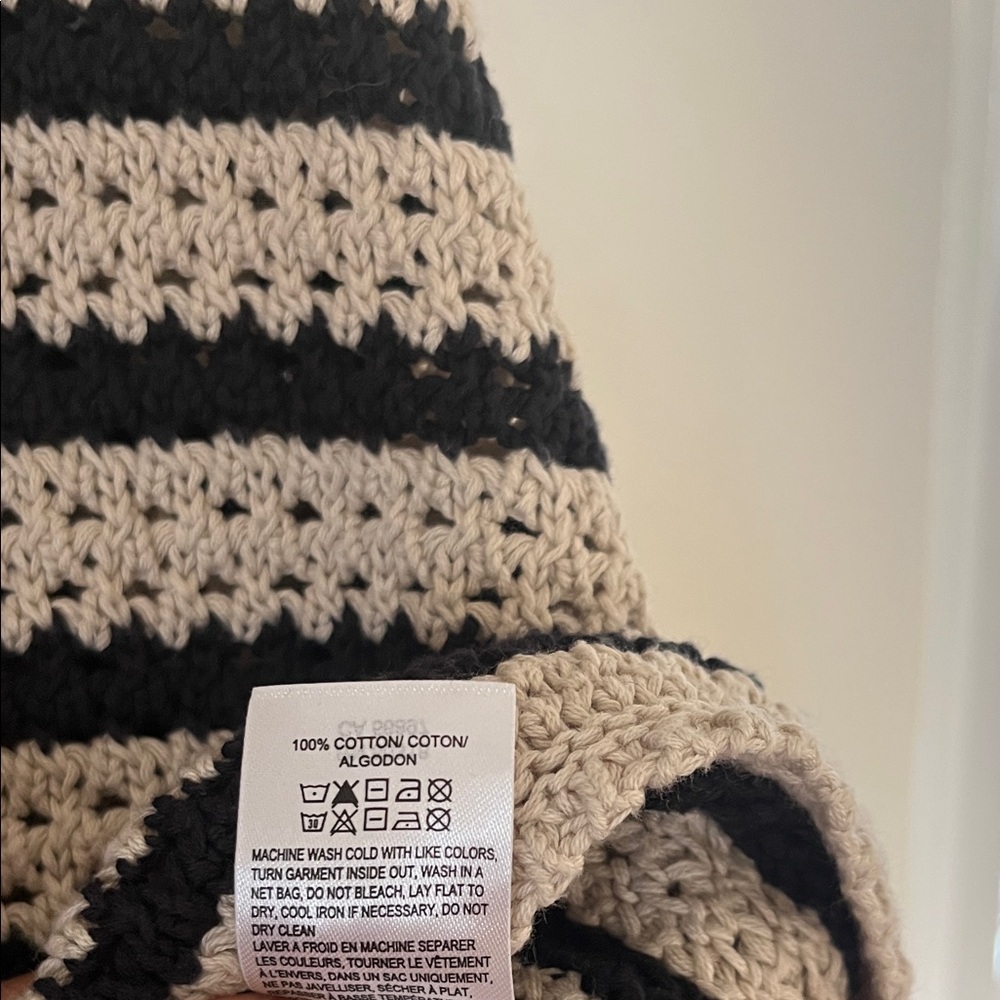 Lucky Brand Black and Cream Striped Sweater - Picture 3 of 6